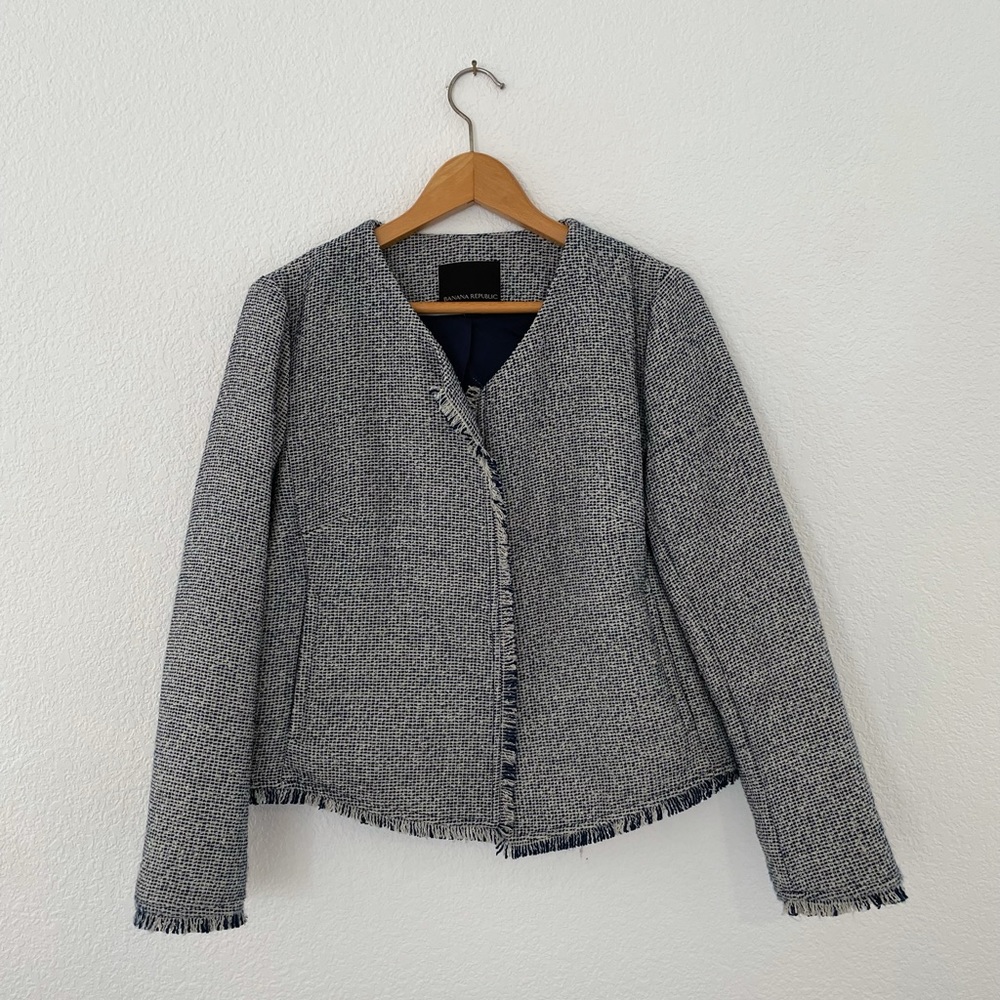 Banana Republic Woven Blazer with Fringe